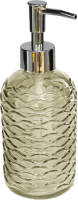 Shoppartners Zeeppompje/zeepdispenser Honinggeel Kleur Glas 410 Ml - Zeeppompjes