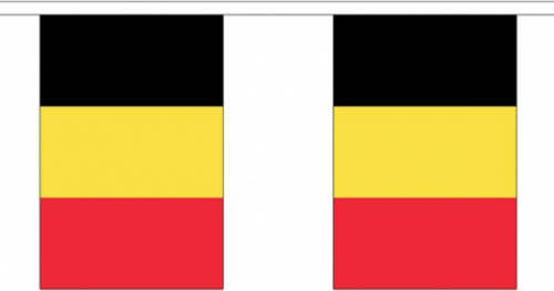 Bellatio Decorations 2x Polyester Vlaggenlijn Van Belgie 3 Meter - Vlaggenlijnen