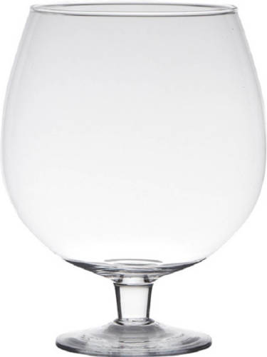 Shoppartners Transparante Luxe Stijlvolle Brandy Vaas/vazen Van Glas 20 Cm - Vazen