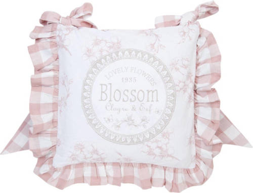 Benza Clayre & Eef Stoelkussenhoes - Katoen - 40 X 40 Cm - Landelijk - Blossom - Oud Roze - 2 Stuks