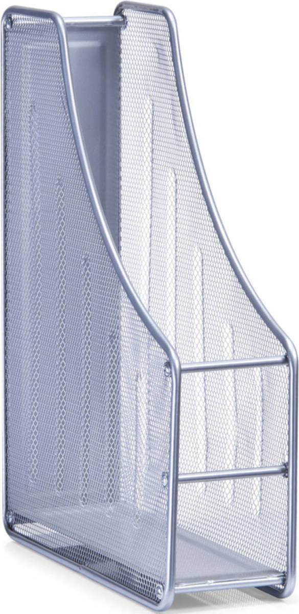 Shoppartners 1x Zilveren Lectuur/tijdschriftenrekken Van Draadmetaal/mesh 9 X 35 Cm - Tijdschriftenrek