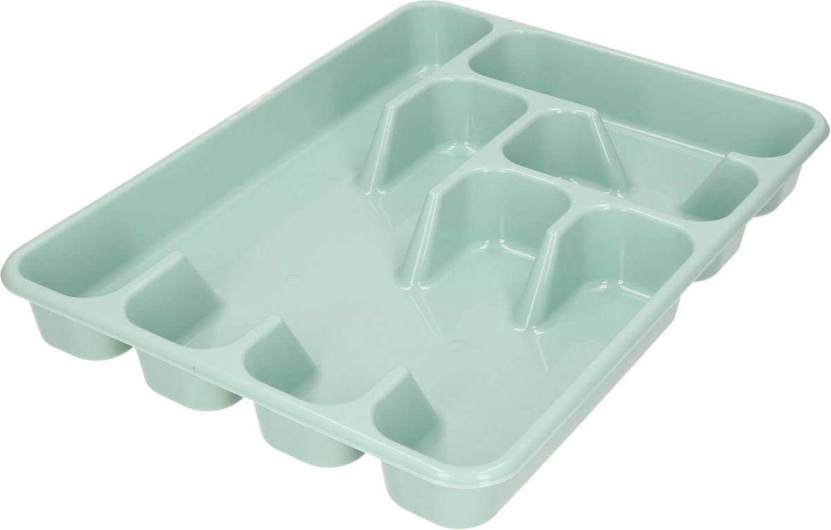 Hega Hogar Bestekbak/bestekhouders 6-vaks Mintgroen 40 X 30 X 5 Cm - Bestekbakken
