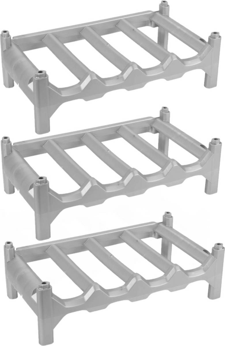 Hega Hogar 3x Stuks Kunststof Wijnfles Rekken / Flessenrekken 41 X 24 X 13 Cm Voor 4 Flessen - Wijnrekken