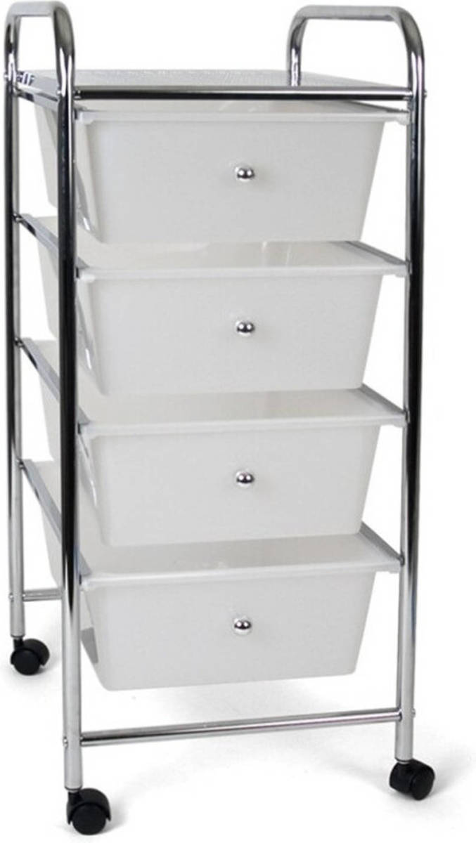 Shoppartners Badkamer Trolley/kastje Met 4 Lades En Plank 36 X 76 Cm Van Kunststof - Opberg Trolley