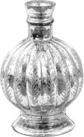 Clayre & Eef Vaas Ø 13*20 Cm Zilverkleurig Glas Decoratie Vaas Decoratie Pot Zilverkleurig Decoratie Vaas Decoratie Pot