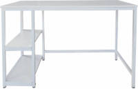 VDD Bureau Stoer - Computertafel - Industrieel Design Met Opbergplanken - 120 Cm Breed - Wit