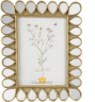 Clayre & Eef Fotolijst 10*15 Cm Goudkleurig Kunststof Fotokader Wissellijst Foto Frame Goudkleurig Fotokader