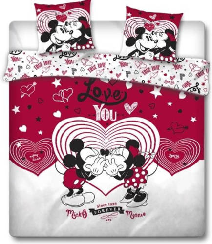 SimbaShop Disney Minnie Mouse Dekbedovertrek Love You - Lits Jumeaux - 240 X 220 Cm - Rood