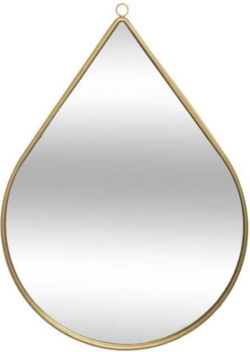 Shoppartners Druppelvormige Metalen Wandspiegel - 21 X 29 Cm - Goud