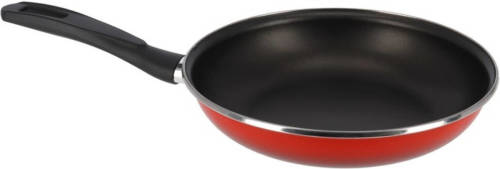 Magefesa Aluminium Koekenpan/hapjespan Merida Rood Met Anti-aanbak Laag 30 Cm - Koekenpannen