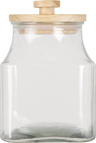 Clayre & Eef Voorraadpot Deksel Ø 15*23 Cm / 2800 Ml Transparant Glas