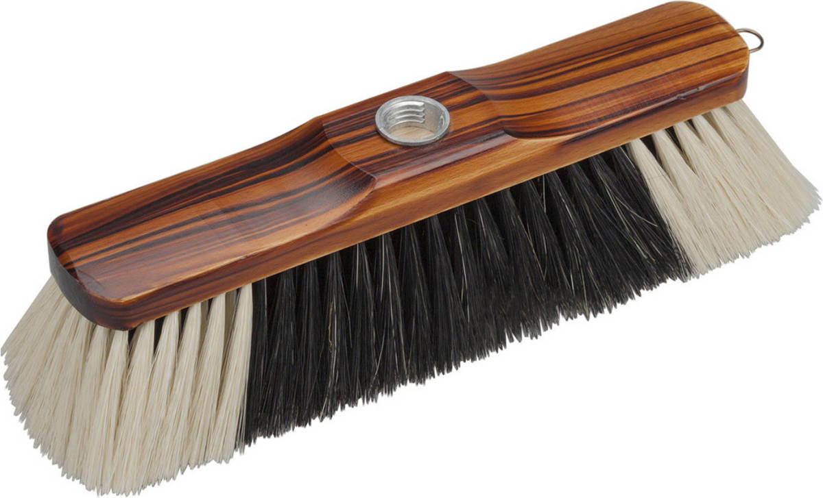 Shoppartners Bruin Gelakte Zachte Binnen Bezemkop Bruin/zwart 28 Cm - Kamerbezems/binnen Bezenms