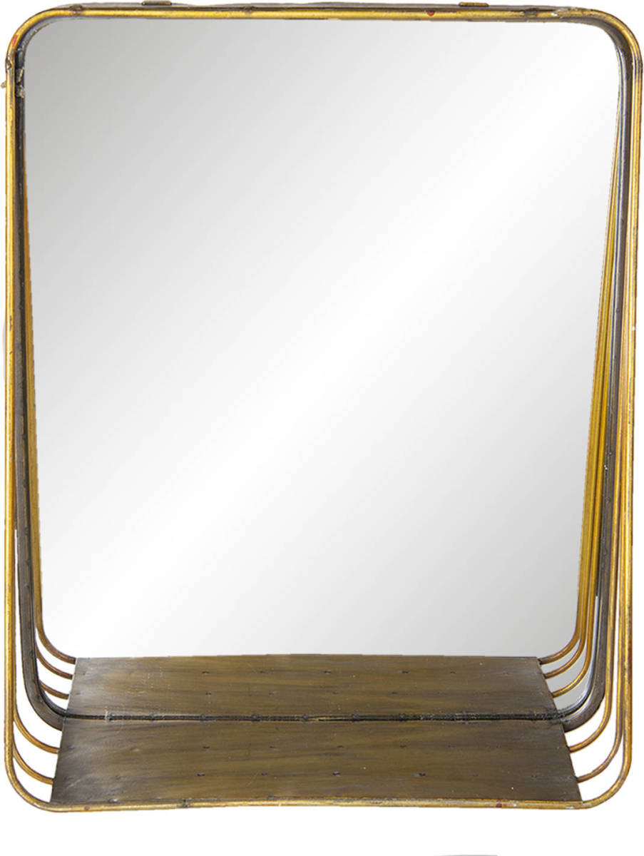 Clayre & Eef Wandspiegel 34*11*42 Cm Koperkleurig Metaal / Glas Grote