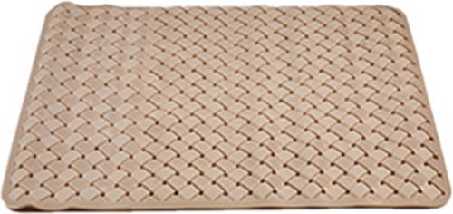 Dobeno Badmat/douchemat Anti-slip Mocca Bruin Geweven Patroon 50 X 50 Cm - Badmatjes