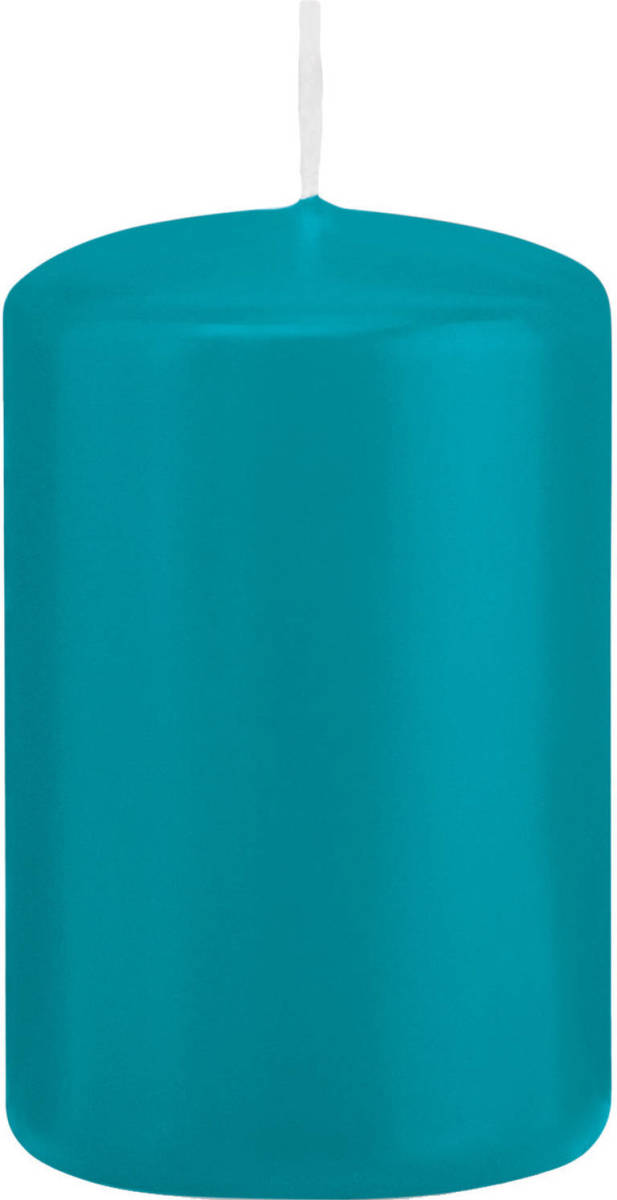Shoppartners 1x Kaarsen Turquoise Blauw 5 X 8 Cm 18 Branduren Sfeerkaarsen - Stompkaarsen