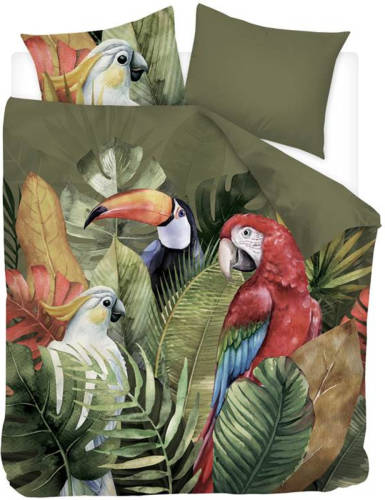 Snoozing Macaw - Flanel - Dekbedovertrek - Lits-jumeaux - 240x200/220 Cm - Multi Kleur