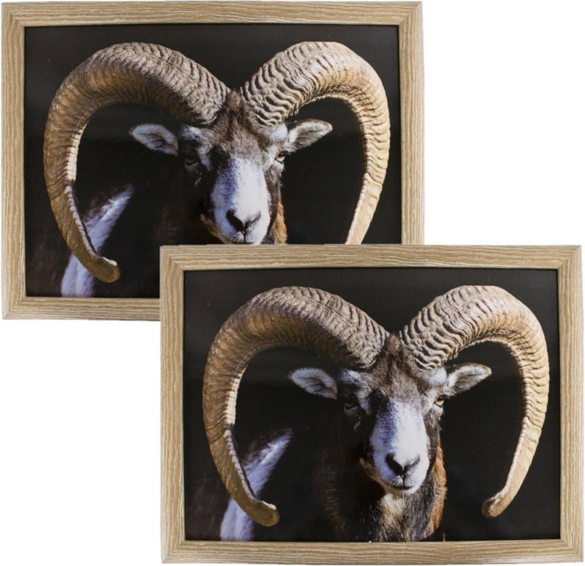 Mars & More 2x Stuks Schootkussens/laptrays Ram/schaap Print 33 X 43 Cm - Dienbladen