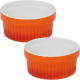 Excellent Houseware 4x Creme Brulee Schaaltjes/bakjes Oranje 11 Cm Van Porselein - Serveerschalen
