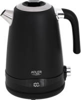 Adler Waterkoker - Waterkoker Met Temperatuursregeling - Waterkoker Zwart - Rvs - 1.7l - 2200w