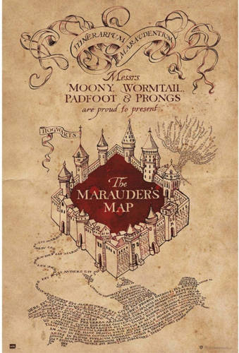 Yourdecoration Grupo Erik Harry Potter The Marauders Map Poster 61x91,5cm