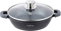 Cheffinger Braadpan/ Lage Kookpot / Serveerpan - Marmer Coating - 24cm
