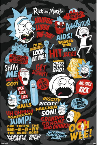 Yourdecoration Grupo Erik Rick And Morty Quotes Poster 61x91,5cm