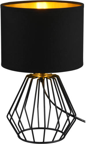 BES LED Led Tafellamp - Tafelverlichting - Trion Charly - E14 Fitting - Rond - Mat Zwart - Aluminium