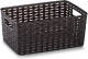 Forte Plastics Rotan Gevlochten Opbergmand/opbergbox Kunststof - Donkerbruin - 19 X 29 X 13 Cm - Opbergbox