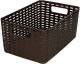 Forte Plastics Rotan Gevlochten Opbergmand/opbergbox Kunststof - Donkerbruin - 19 X 29 X 13 Cm - Opbergbox