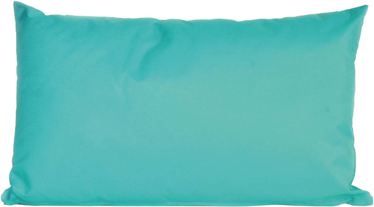 Anna's Collection Bank/sier Kussens Voor Binnen En Buiten In De Kleur Aqua Blauw 30 X 50 Cm - Sierkussens