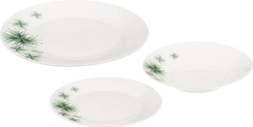 4Goodz Porseleinen Servies 6 Persoons 18 Delig - Green Floral