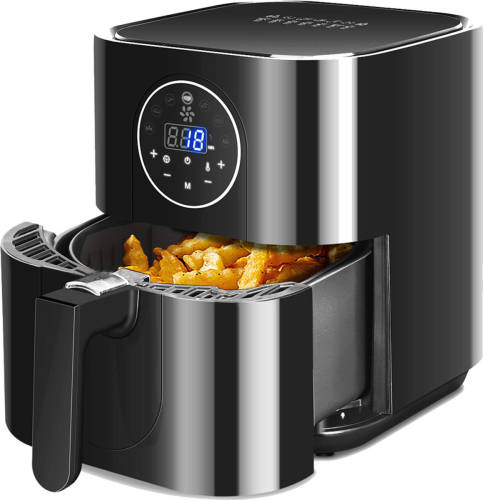 BES LED Airfryer - Aigi Kubito - Hetelucht Friteuse - Timer - 3.5 Liter - Zwart