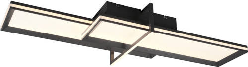 BES LED Led Plafondlamp - Trion Carlos - 34w - Warm Wit 3000k - Dimbaar - Vierkant - Mat Antraciet - Aluminium