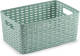 Forte Plastics Rotan Gevlochten Opbergmand/opbergbox Kunststof - Mintgroen - 19 X 29 X 13 Cm - Opbergbox