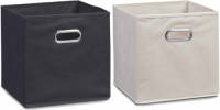 Shoppartners Set Van 4x Stuks Opbergmanden/kastmanden 32 X 32 Cm Zwart En Beige - Opbergmanden