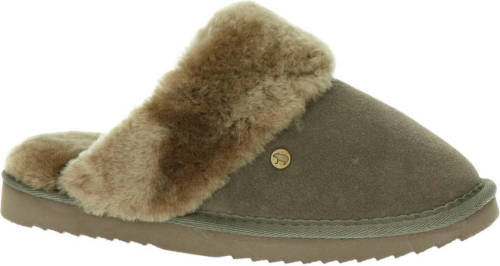 Warmbat Australia suède pantoffels bruin