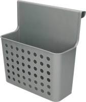 Forte Plastics Badkamer/keuken Hang Opbergmandjes/organizers Zilver 26 X 24 Cm - Opbergmanden