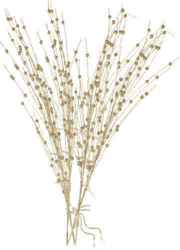 Shoppartners 2x Stuks Glitter Tak Goud 76 Cm Decoratie Kunstbloemen/kunsttakken Met Warm Witte Led Lichtjes - Kunstbloemen