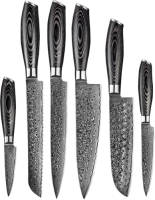 Shinrai Japan Damast Pakka Wood 6-delige Damascus Messenset