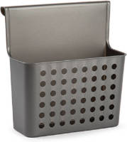 Forte Plastics Badkamer/keuken Hang Opbergmandjes/organizers Antraciet 26 X 24 Cm - Opbergmanden
