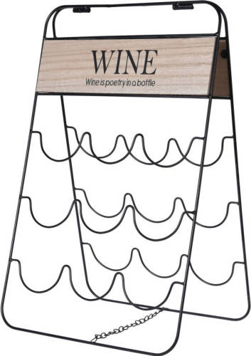 Metalen Wijnflessen Rek/wijnrek Wine Voor 9 Flessen 30 X 2 X 49 Cm - Wijnrekken