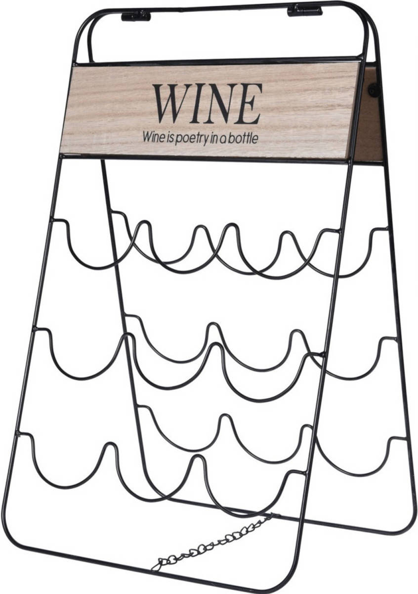 Metalen Wijnflessen Rek/wijnrek Wine Voor 9 Flessen 30 X 2 X 49 Cm - Wijnrekken
