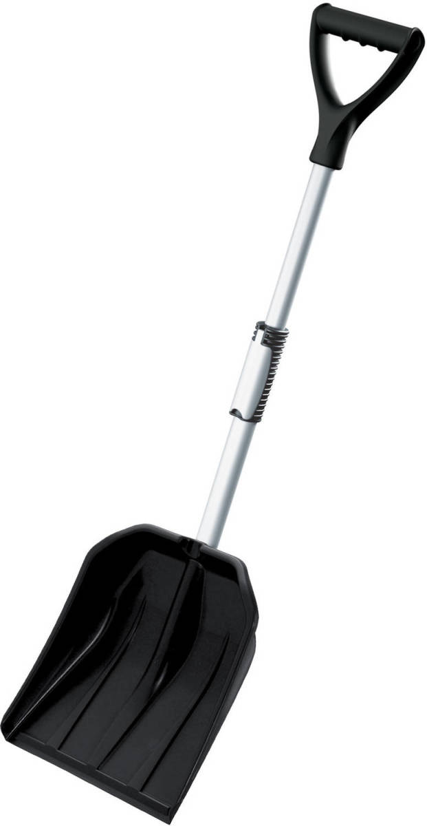 Shoppartners Compacte Sneeuwschep / Sneeuwschuiver Zwart Telescopische Steel 80 - 100 Cm - Sneeuwschuivers
