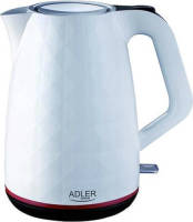 Adler Top Choice - Witte Waterkoker - Design - 2200 Watt - 1.7 Liter - Wit Diamant