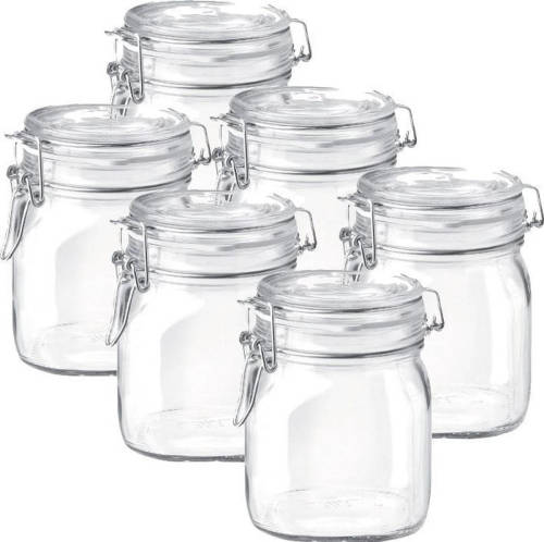 Benza Weckpot - Voorraadpot - Transparant - Vierkant - 750 Ml - 6 Stuks