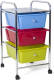 Shoppartners Badkamer Trolley/kastje Met 3 Gekleurde Lades En Plank 36 X 60 Cm Van Kunststof - Opberg Trolley