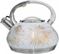 EDENBERG Classic Line - Luxe Rvs Fluitketel - 3.5 Liter - Wit - 7-laags Bodem! - Wit, Rvs