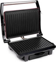 Alpina Contact Grill - 230v/1000w - Tosti Ijzer - Panini Grill - Groente, Brood En Vlees - Anti-aanbaklaag - Zwart/rood