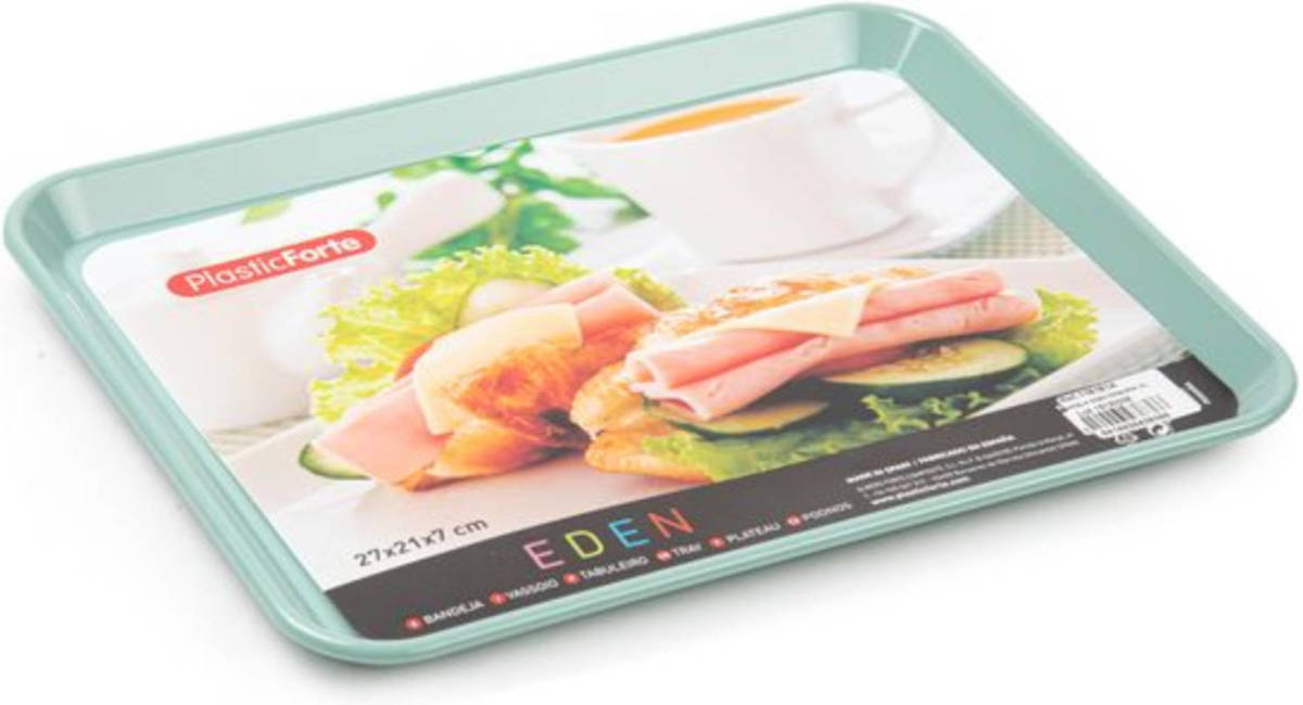 Forte Plastics Dienblad/serveerblad In Mintgroen Kunststof 27 X 21 Cm - Dienbladen
