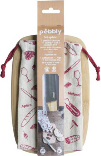 Enjoy2Cook Snijplank Met Mes En Bewaarzak, 3-delige Set, 23 Cm - Pebbly